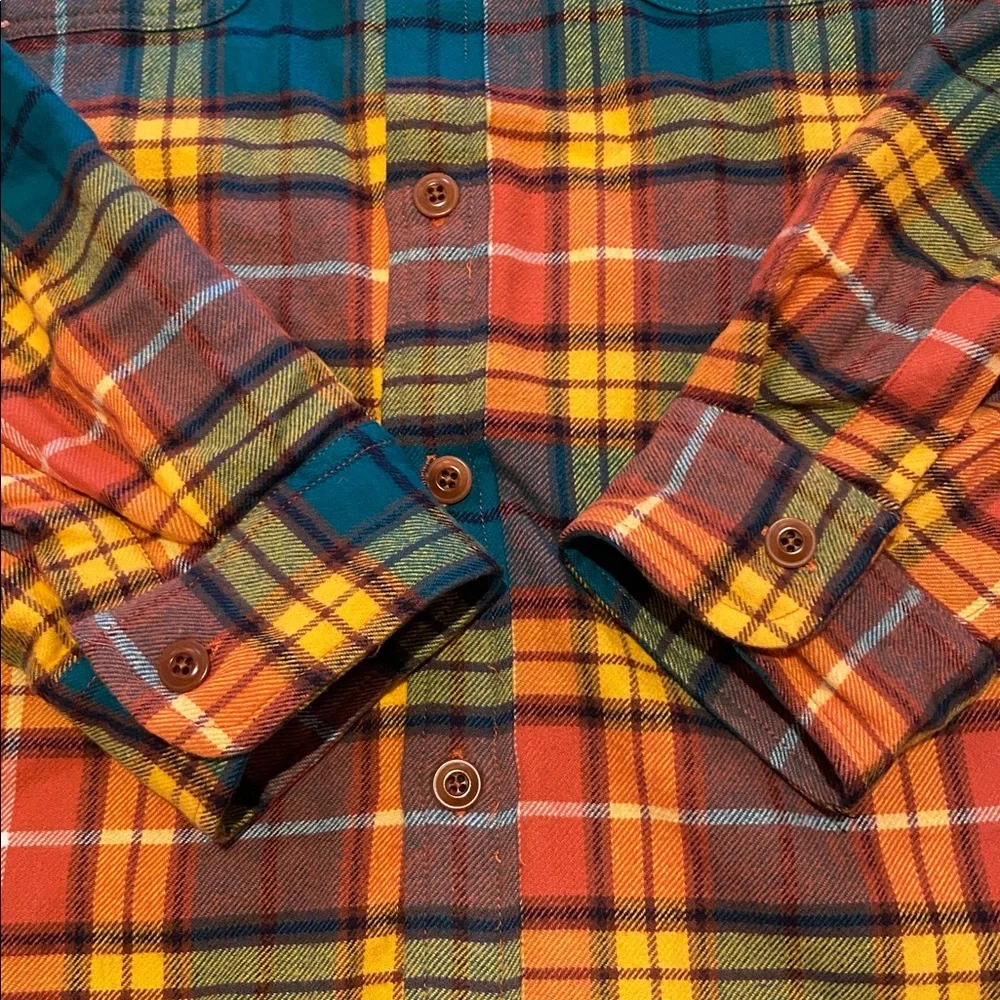 J Crew Cotton Mid Weight Flannel Double Brushed Slim Plaid Tartan LARGE FA21